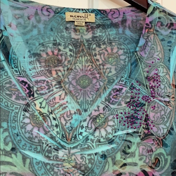 🇺🇸Oneworld mixed color print tee like - Picture 5 of 8